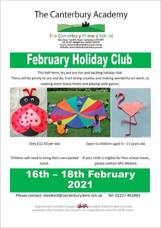Canterbury Primary School February 2021 Holiday Club