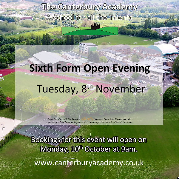 SIxth Form Open Evening Tuesday 8 November 2022