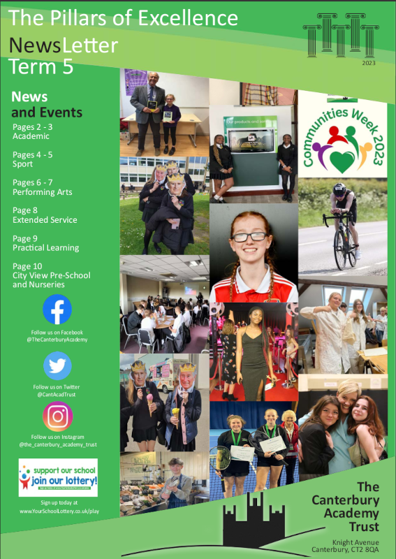 The Canterbury Academy Pillars of Excellence News letter term5 2022-23