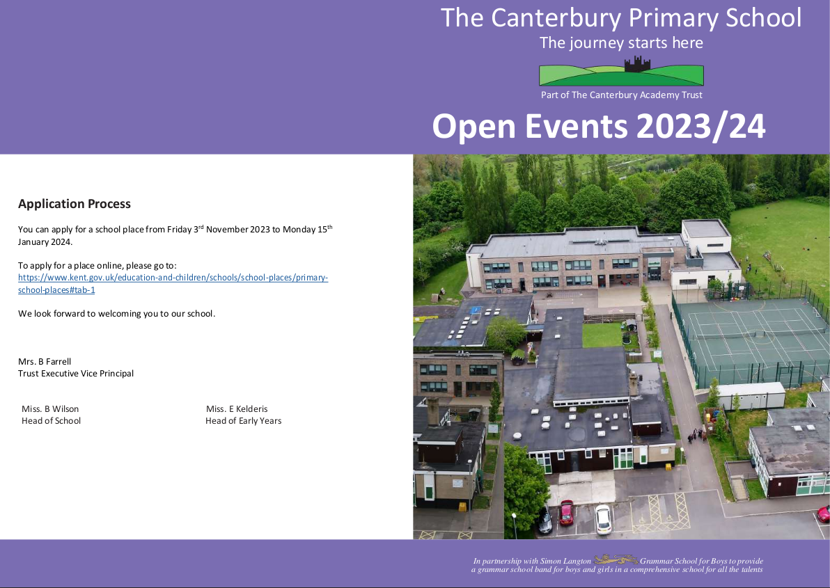 The Canterbury Primary School Open Events 2024